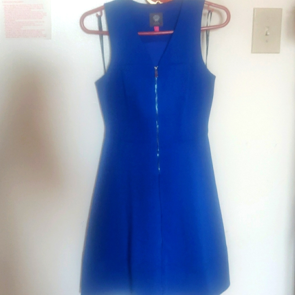 Vince Camuto Blue A- Line Zipper dress
